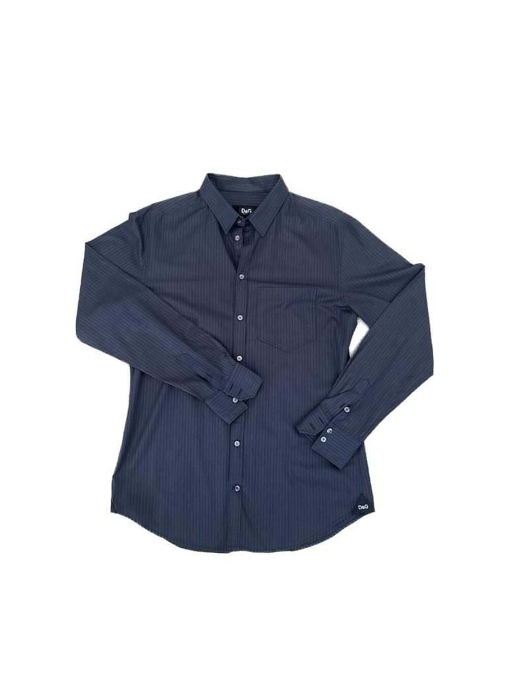 D&G Dolce & Gabbana Men's Navy Pinstripe Long Sleeve Button Down Size Medium